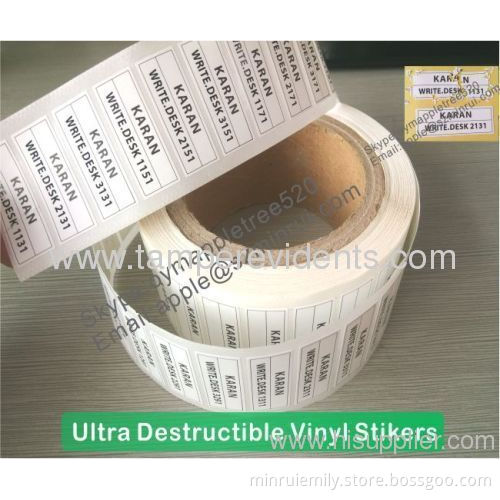Custom Black Printing Destructive Seal Stickers,tamper Proof Labels Printed Logo And Unique Numbers,do Not Move Sticker 
